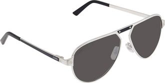 Cartier Santos de Cartier Silver Pilot Mens Sunglasses CT0101S 004 60
