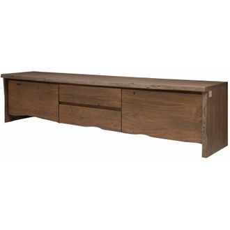 Massivmoebel24 mobile tv in legno di Acacia 220x45x50 marrone laccato pure acacia 804