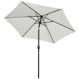 OUTSUNNY Sombrilla de jard&iacute;n 260x260x235 cm crema