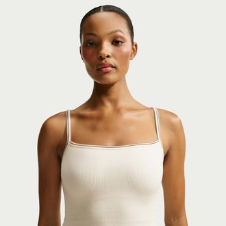 Nike Womens SKIMS Ribbed Seamless Cami Tank Top in White | IR4992-109