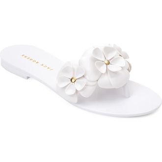 Jack Rogers Amelia Flower Jelly Sandal in White at Nordstrom, Size 10