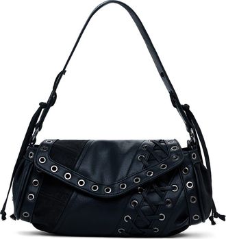 Desigual Grommet Trim Faux Leather Shoulder Bag in Black at Nordstrom