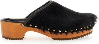 JEJIA Black Studded Norma Mules