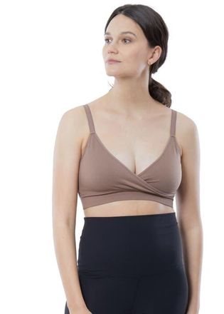 Ingrid & Isabel Cooling Crossover Nursing Bra in Deep Taupe at Nordstrom, Size X-Large D