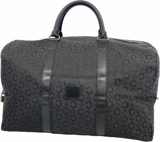 Celine Black Canvas Boston Bag (Pre-Owned)