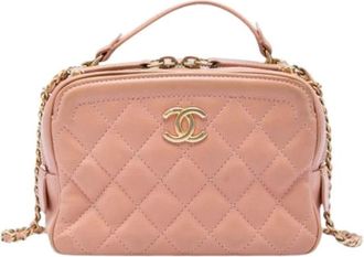 Chanel Pre-owned Quilted Satchel - Dames - Vintage Handtas - Roze - ONE Size - Leer - Vintage