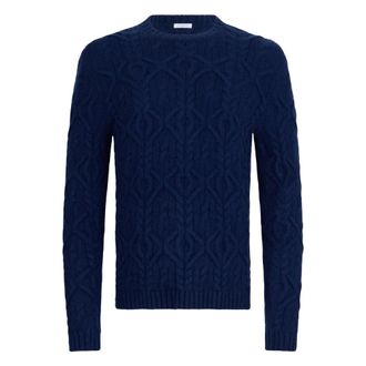 Malo Round-neck Knitwear, male, Blue, L, Round-neck Jumper