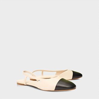 Carrano Womens Elena Sling Back Flats In Off White