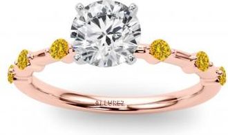 Allurez Lab Yellow Lab Grown Diamond Scalloped Engagement Ring 14K Rose Gold (0.20ct)