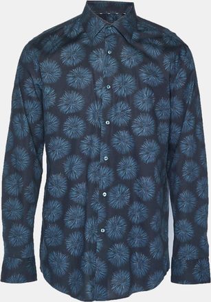 HUGO BOSS Boss By Hugo Boss Blue Printed Cotton Shirt