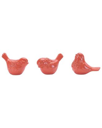 Melrose International Set Of 6 Ceramic Floral Bird Figurine