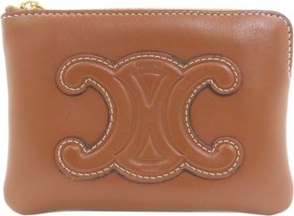 Celine Brown Leather Coin Purse/Coin Case (Pre-Owned)