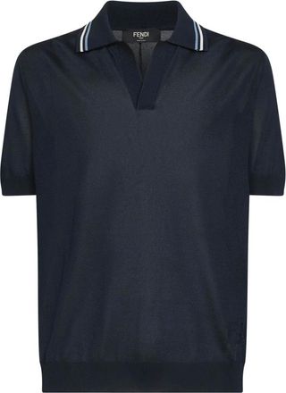 Fendi Polo Shirts, male, Blue, Size: XL Polo Shirt