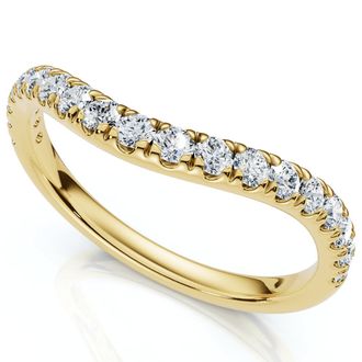 Pompeii3 30Ct Curved Diamond Wedding Anniversary Ring 14k Gold or Platinum Lab Grown
