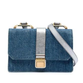 Miu Miu Pre-owned Denim shoulder-bags - Dames - Pre-owned - Blauw - Maat: ONE Size Denim
