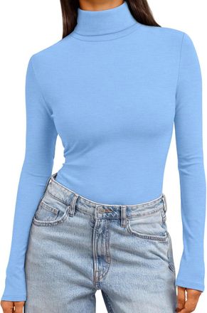 Generic Womens Turtleneck Sweatshirt Thermal Base Layer Top Long Sleeve Slim Fit Undershirt Polo Neck Jumper Ladies Solid Colour Baggy Winter Office Work Loun