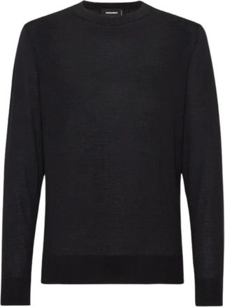 Dsquared2 Wollen trui met ronde hals - Heren - Ronde hals truien - Zwart - S - Wol - Truien & Vesten