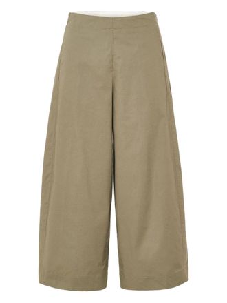 Nine In The Morning Pantaloni a gamba ampia con pieghe - Marrone