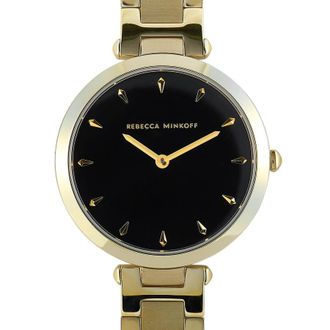 Rebecca Minkoff Nina Quartz Black Dial Gold-tone Ladies Watch 200277