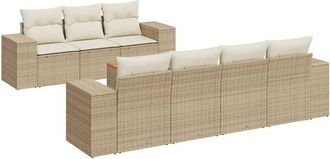 vidaXL Vidaxl - Juego De Sof&aacute;s De Jard&iacute;n Con Cojines Beige 8 Pzas Rat&aacute;n Pe