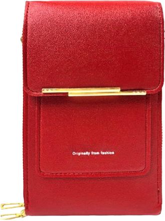 Generic Touchscreen Phone Bag - Small PU Leather Shoulder Bag With Card Slot & Zipper | Stylish Mini Purse For Travel, Daily Use, And | Fits Keys, Money, And 