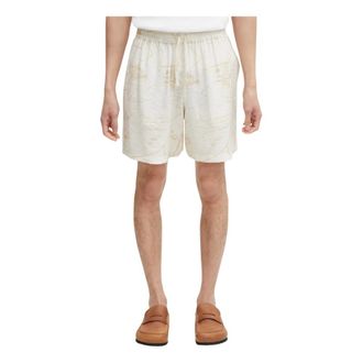 Maison Kitsun&eacute; Lichtgewicht short - Heren - Korte broeken - Beige - Maat: M Viscose