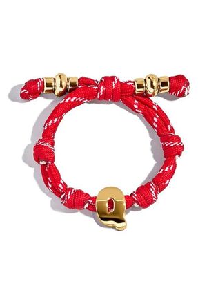 BaubleBar Knotty Initial Bracelet in Red Q at Nordstrom