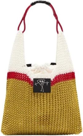 Plan C Bucket Bags, female, Multicolor, Size: ONE SIZE Linen Mesh Shopper Bag