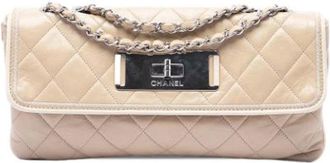 Chanel Pre-owned Vintage Quilted Flap Shoulder Bag - Dames - Vintage Schoudertas - Beige - ONE Size - Leer - Vintage