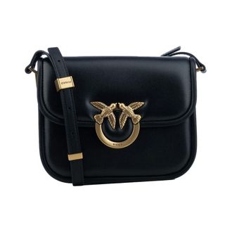 Pinko Pinko, Tassen, Dames, Zwart, ONE Size, Leer, Love Bag Box vierkante schoudertas