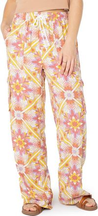 Roxy Precious Floral Cargo Pants in Aragon at Nordstrom, Size Xx-Large