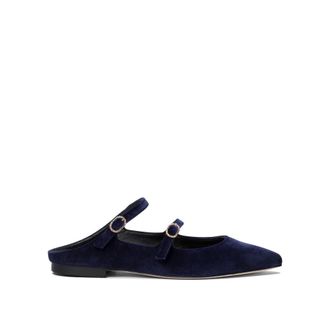 Amato Daniele Mules, female, Blue, Size: 6 1/2 US Blue Velvet Loafers Elegant Design