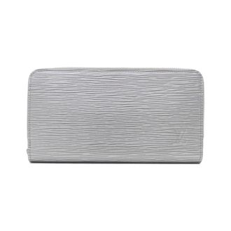 Louis Vuitton Silver Leather Long Wallet (Bi-Fold) (Pre-Owned)