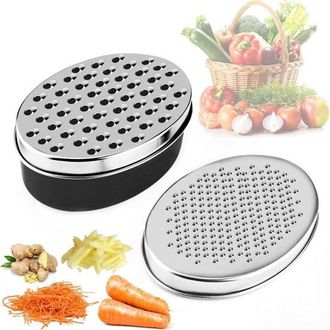 OEM Rallador De Queso De Acero Inoxidable - Con Caja De Almacenamiento Herm&eacute;tica - Multifuncional - Apto Para Queso, Verduras, Chocolate Y Jengibre