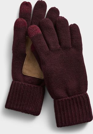 Le 31 Mens Suede palm knit gloves