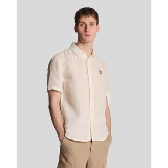 Lyle & Scott Hemp Short Sleeve Shirt in Natural at Nordstrom, Size X-Large