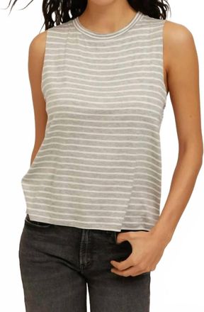 Bloomingdale's Extra Mixed Stripe Tank Top In Heather Grey/ivory
