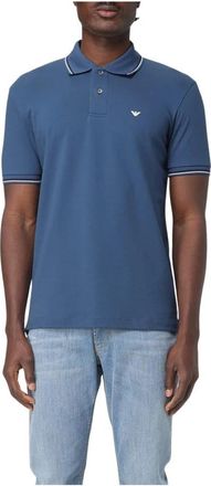Emporio Armani Blauwe T-shirts en Polos - Heren - Polos - Blauw - M - Tops