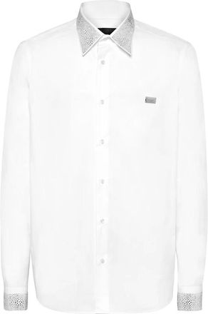 Philipp Plein Heren, Overhemden, Wit, Maat: 4XL Katoen