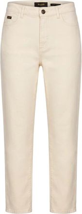Moorer Denim broek met hoge taille en zakken - Dames - Cropped Jeans - Beige - S - Denim - Jeans