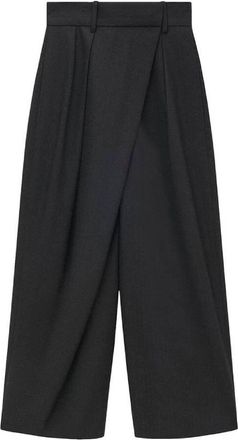 Loewe Cropped Wrap Wool Trousers, Brand Size 36 ( US Size 4 )