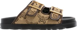 MCM Sandals - W Mcm Col Rff Effct Txtl Flat Sanda - brown - Sandals for ladies