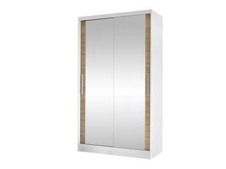 Mirjan24 Mobilier1 - Armario Closico 165, Blanco + Roble Sonoma, 200x100x58cm, Puertas De Armario: Correderas, N&uacute;mero De Estantes: 0