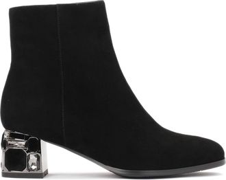 Kazar Chique Su&egrave;de Zirkonia Hak Booties - Dames - Laarzen met Hak - Zwart - 35 EU - Su&egrave;de - Schoenen