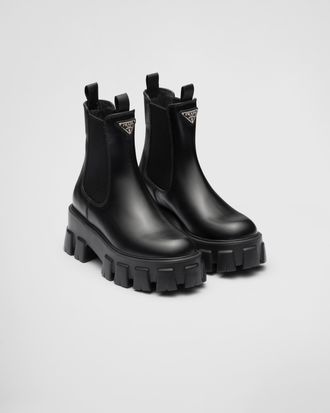 Prada Monolith brushed leather booties
