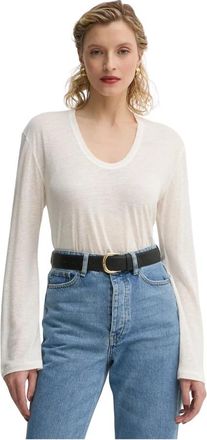 By Malene Birger T-shirt - Dames - Longsleeves - Wit - XL - Tops