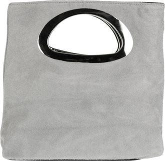 Girly HandBags Womens Genuine Suede Italian Handbag - Light Grey