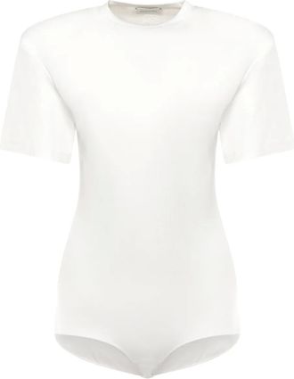 Magda Butrym Body a coste con maniche corte - Toni neutri