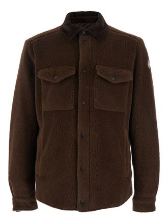 Moncler fleece shirt jacket - men - Polyester/Wool/Polyester/Cotton - S - Brown