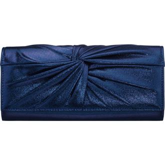 Nina Spirit Metallic Clutch in Navy at Nordstrom